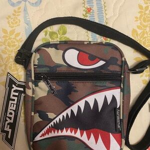 Fidelity Camouflage Belt Bag with Red Accents